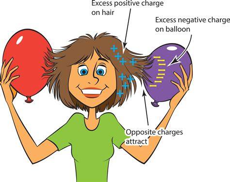 illustrative image of static electricity and hair