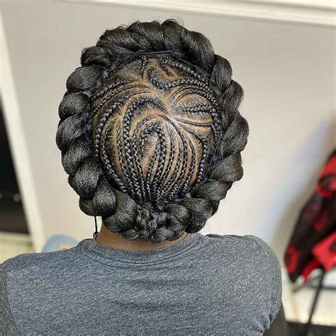 halo pattern goddess braids
