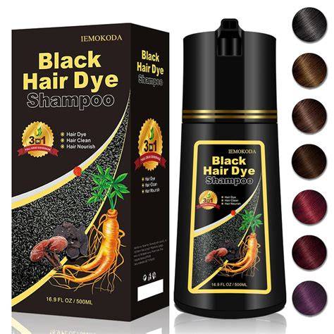 illustration of black hair dye shampoo process