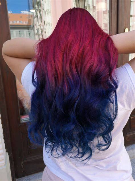 blue and red hair ideas infographic