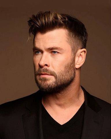 Chris Hemsworth haircut reference image (signature top and fade)