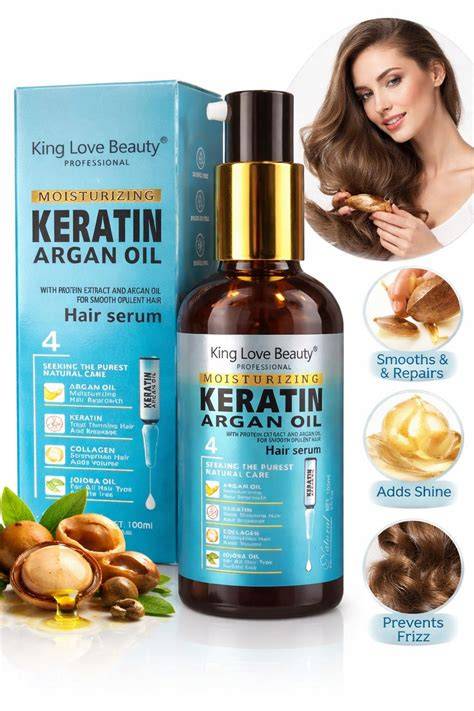 Argan oil and vegan keratin infographic