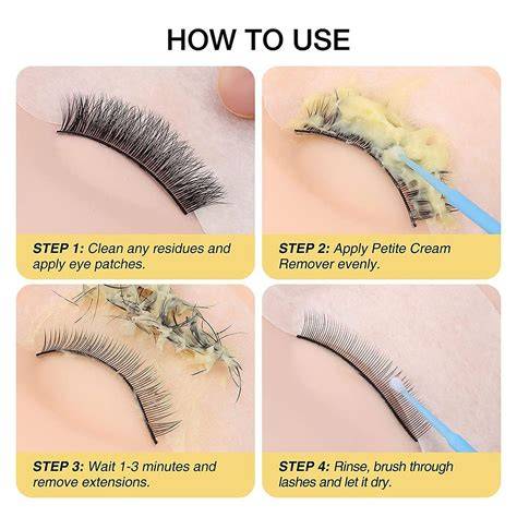 illustrative flow of at-home lash removal steps