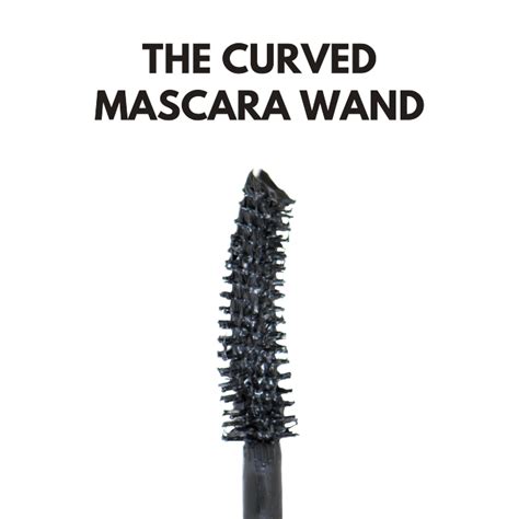 Close-up of curved wand tubing mascara