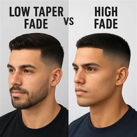 Visual comparison of fade vs taper vs combination