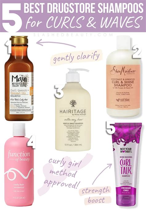 drugstore products for wavy hair infographics