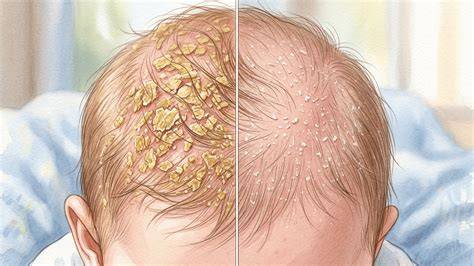 Cradle cap scalp and facial patches infographic