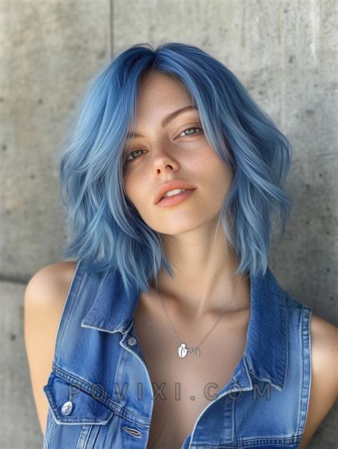 blue denim hair trend visual guide