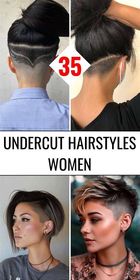 shoulder length undercut inspiration collage