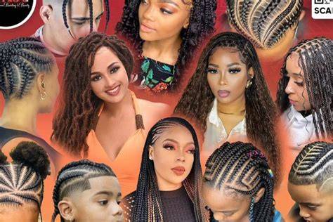 Goddess braids variations collage