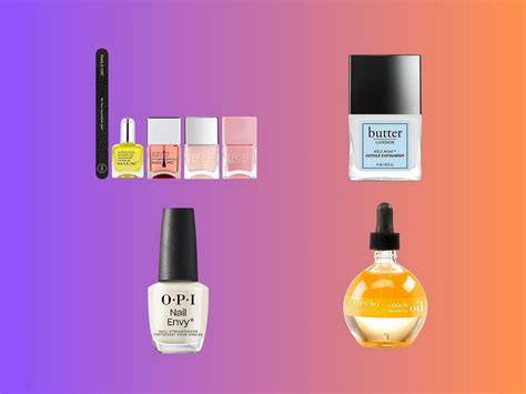 Nail care product lineup collage