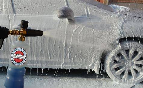 car wash with foam cannon setup