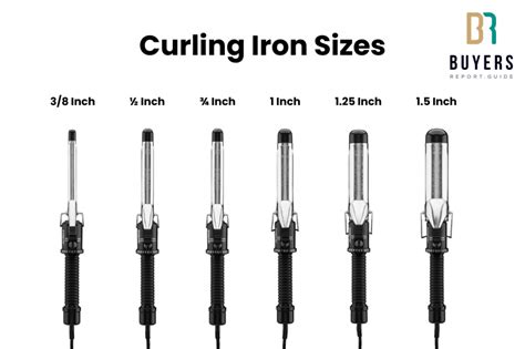 infographic of curling iron heat settings and barrel sizes