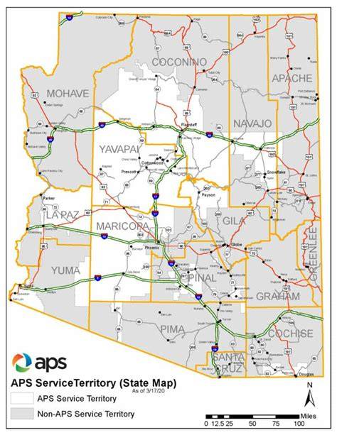 Map illustrating service areas in AZ and PA