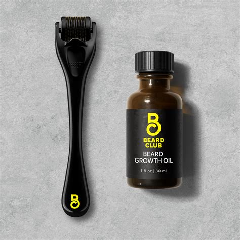 derma roller and beard oil kit infographic