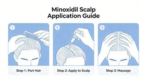 Minoxidil application on scalp