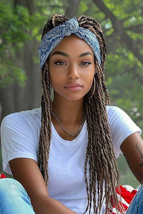 Braids paired with a bandana