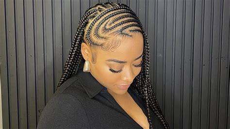 Illustrative cornrow patterns and braiding techniques