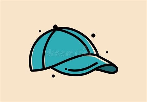 Blue-green color split cap illustration