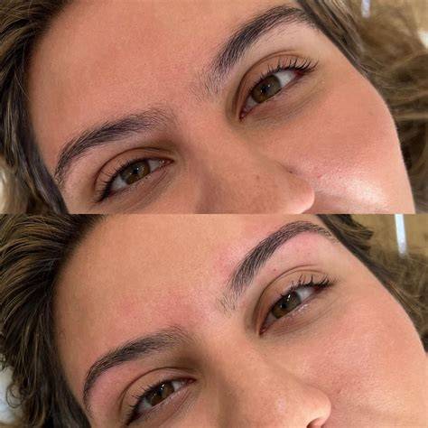 Eyebrow shaping before and after comparison